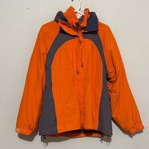 The North Face Orange and Gray Women’s Mountain Jacket with Detachable Sweater